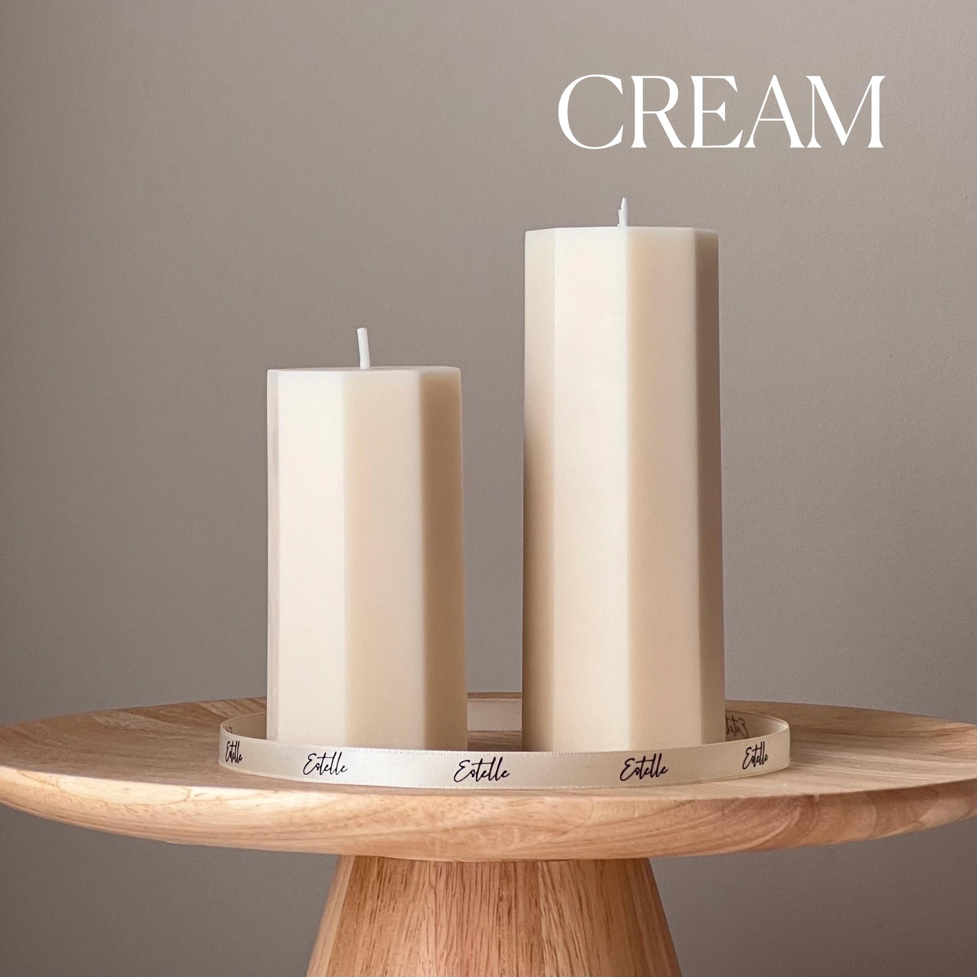 Hexagon Pillar Soy Wax Candle Set | Unscented Decorative Candles