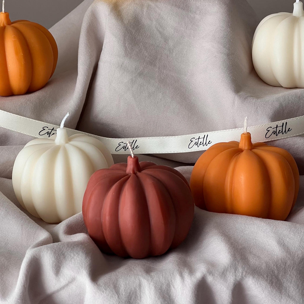 Handmade Pumpkin Soy Wax Candle: Autumn Halloween Decor