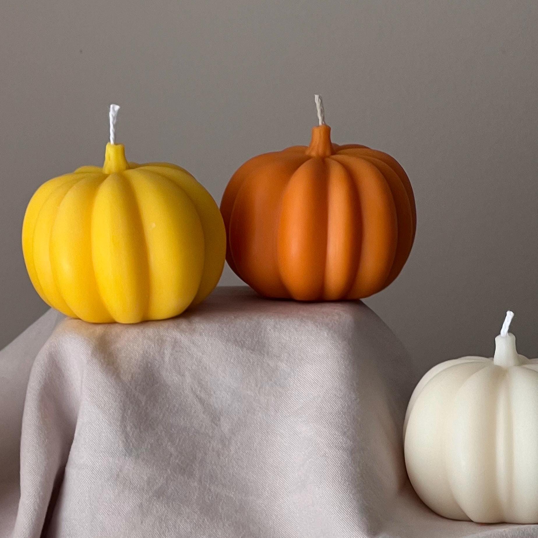 Handmade Pumpkin Soy Wax Candle: Autumn Halloween Decor