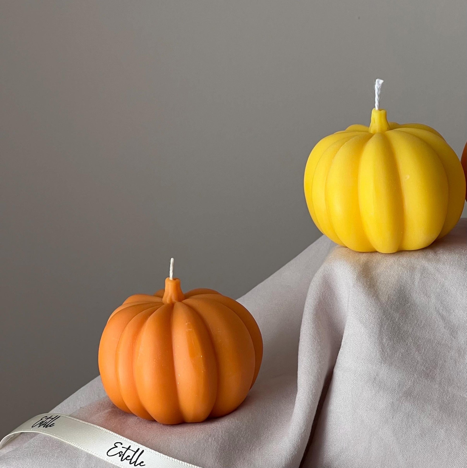 Handmade Pumpkin Soy Wax Candle: Autumn Halloween Decor