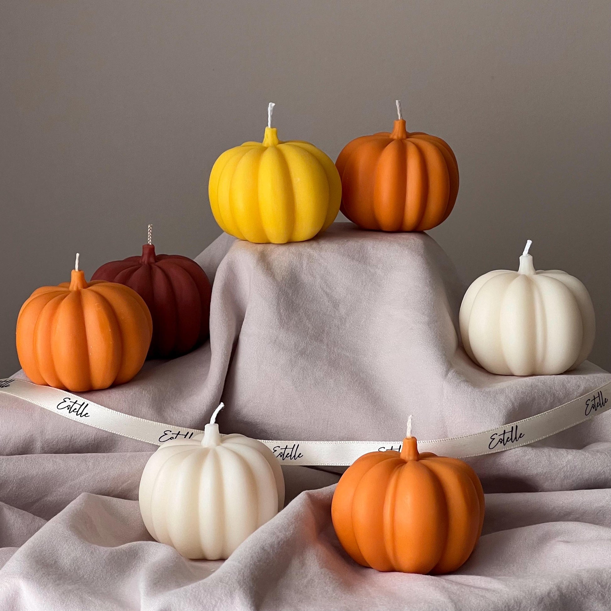 Handmade Pumpkin Soy Wax Candle: Autumn Halloween Decor