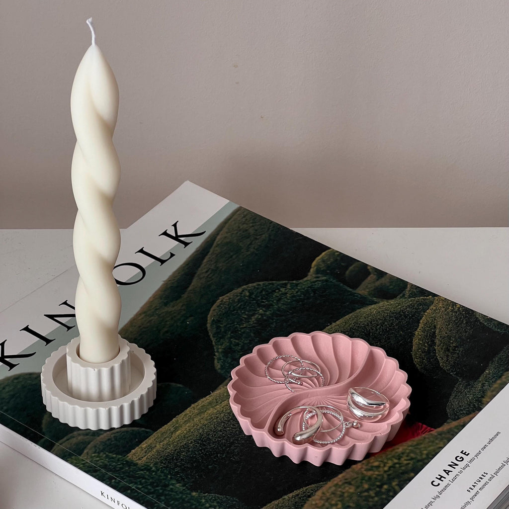 Geometric Jesmonite Trinket Tray: Scandi Jewelry Dish