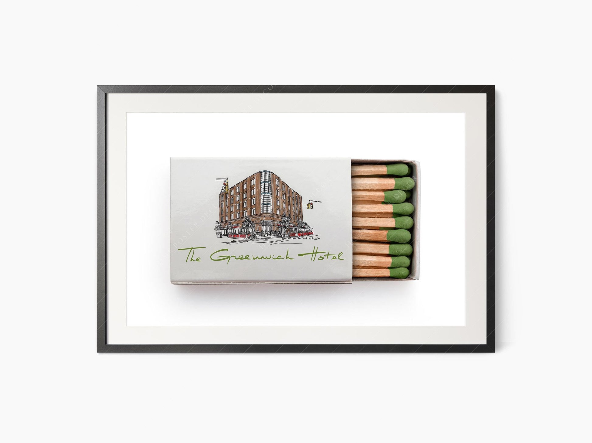 Personalized Matchbox Art Print – Custom Hotel Restaurant Bar Wall Decor