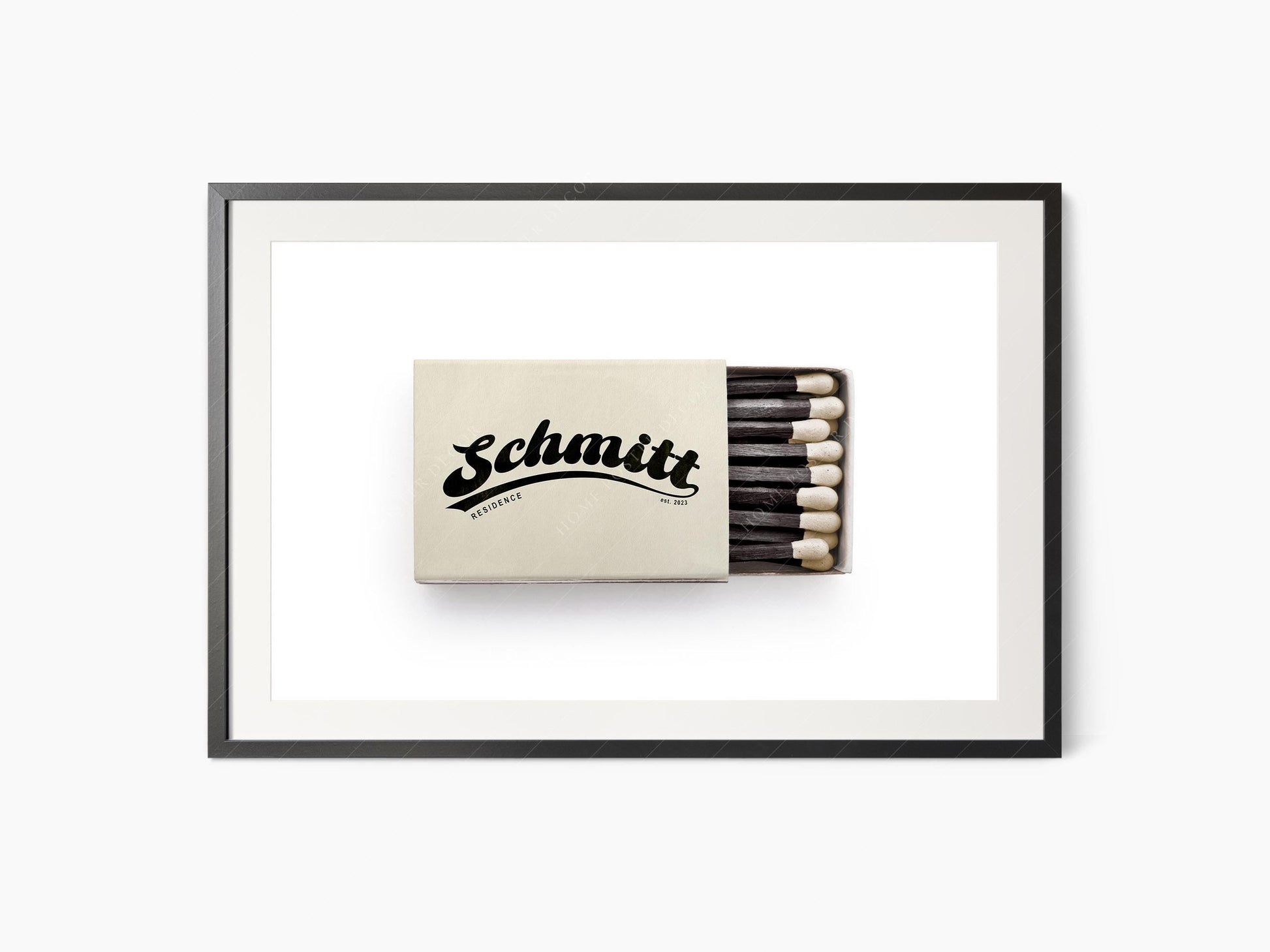 Personalized Matchbox Art Print – Custom Hotel Restaurant Bar Wall Decor