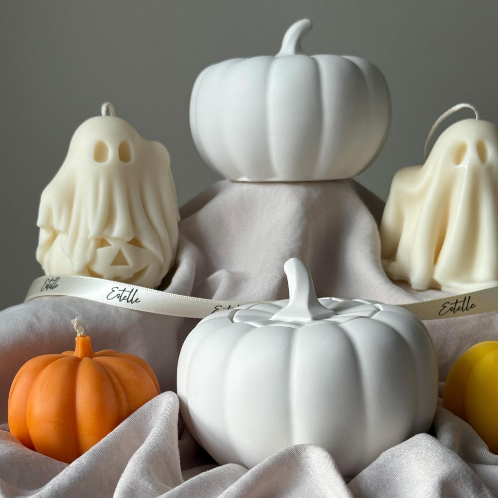 Pumpkin Jar Soy Wax Candle: Handmade Jesmonite Autumn Decor