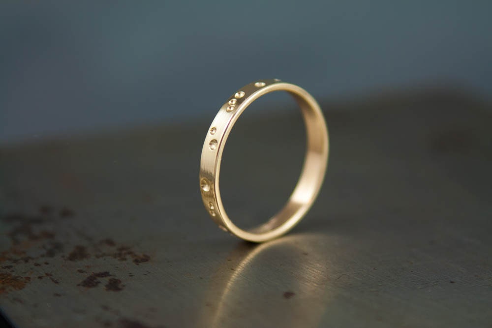 Alliance minimaliste en or 14 carats pour homme, anneau en or massif 14 carats, bague moderne pour homme