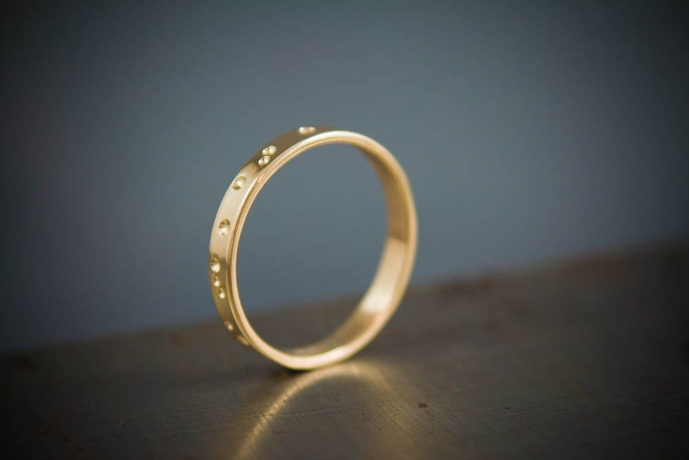 Alliance minimaliste en or 14 carats pour homme, anneau en or massif 14 carats, bague moderne pour homme
