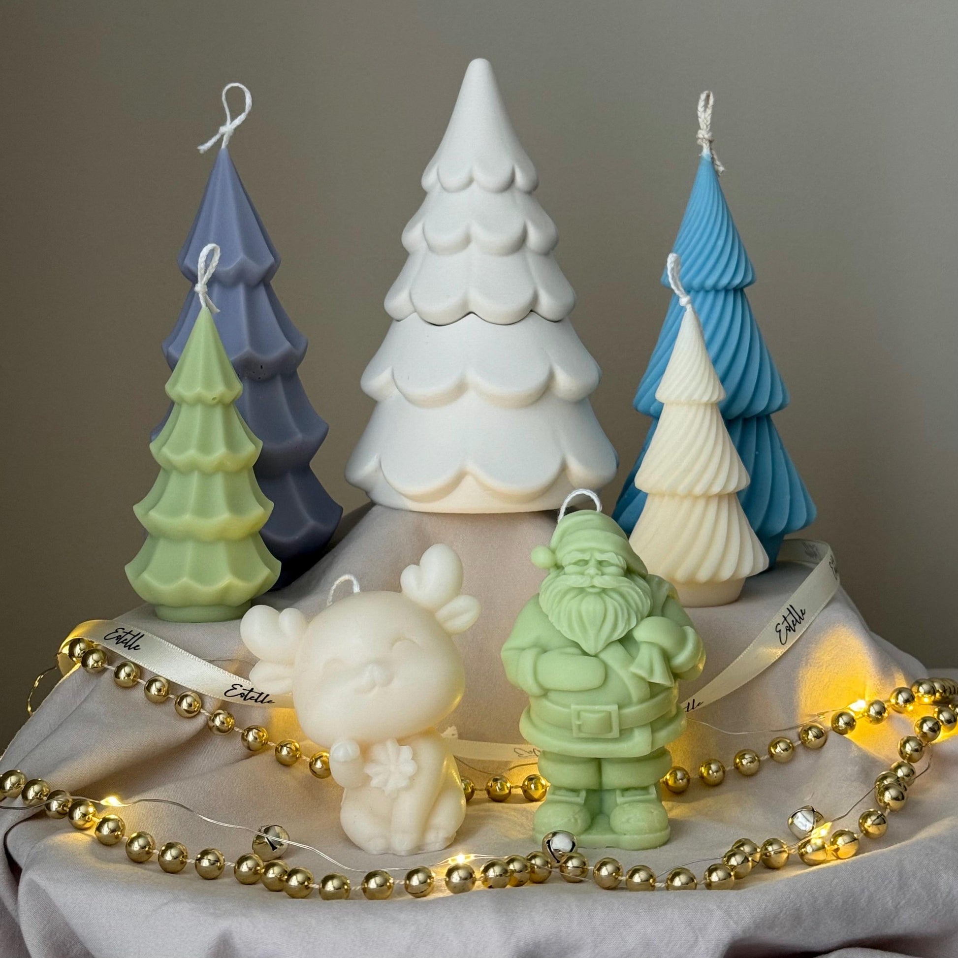 Christmas Tree Jar Soy Candle: Handmade Jesmonite Decor