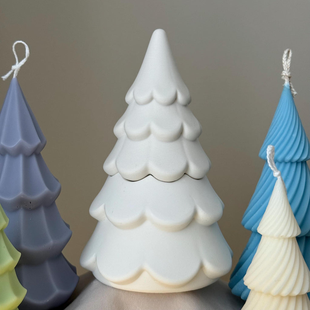 Christmas Tree Jar Soy Candle: Handmade Jesmonite Decor