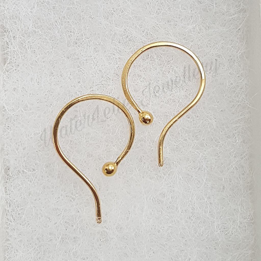 Hand Forged 24K Gold Ball Earrings: Minimalist Hypoallergenic Jewelry