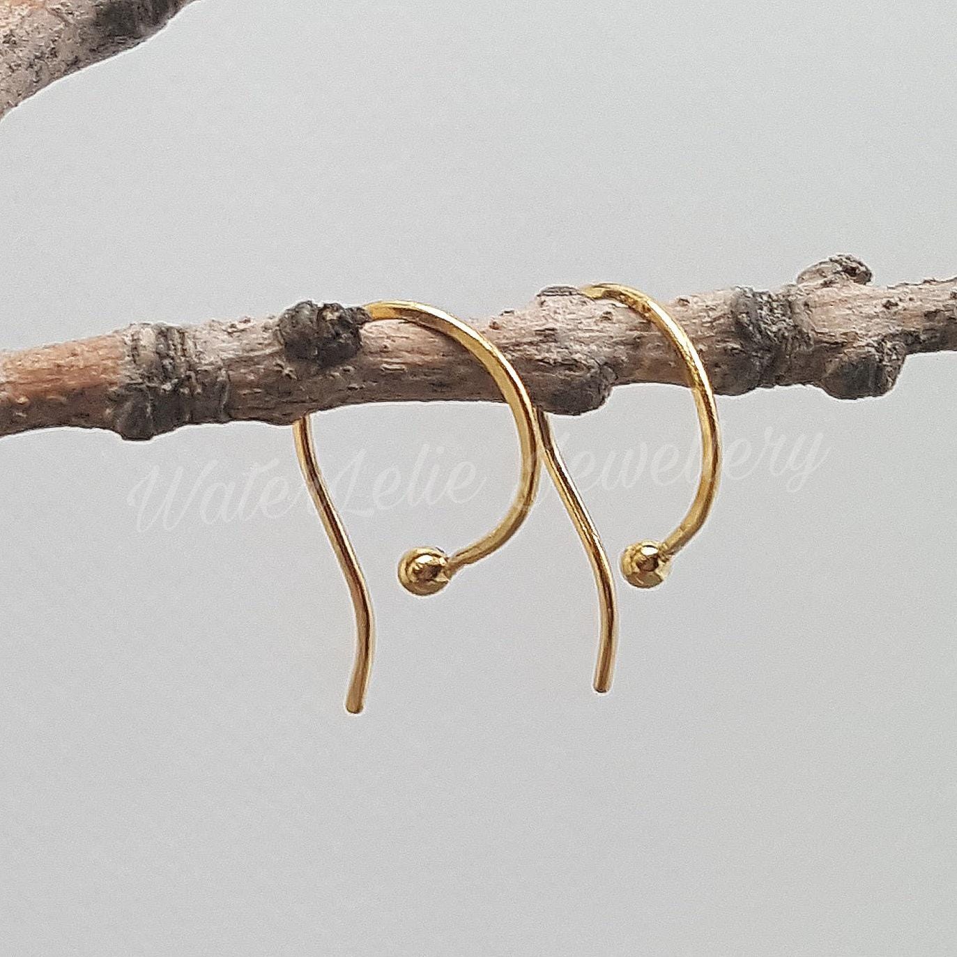 Hand Forged 24K Gold Ball Earrings: Minimalist Hypoallergenic Jewelry