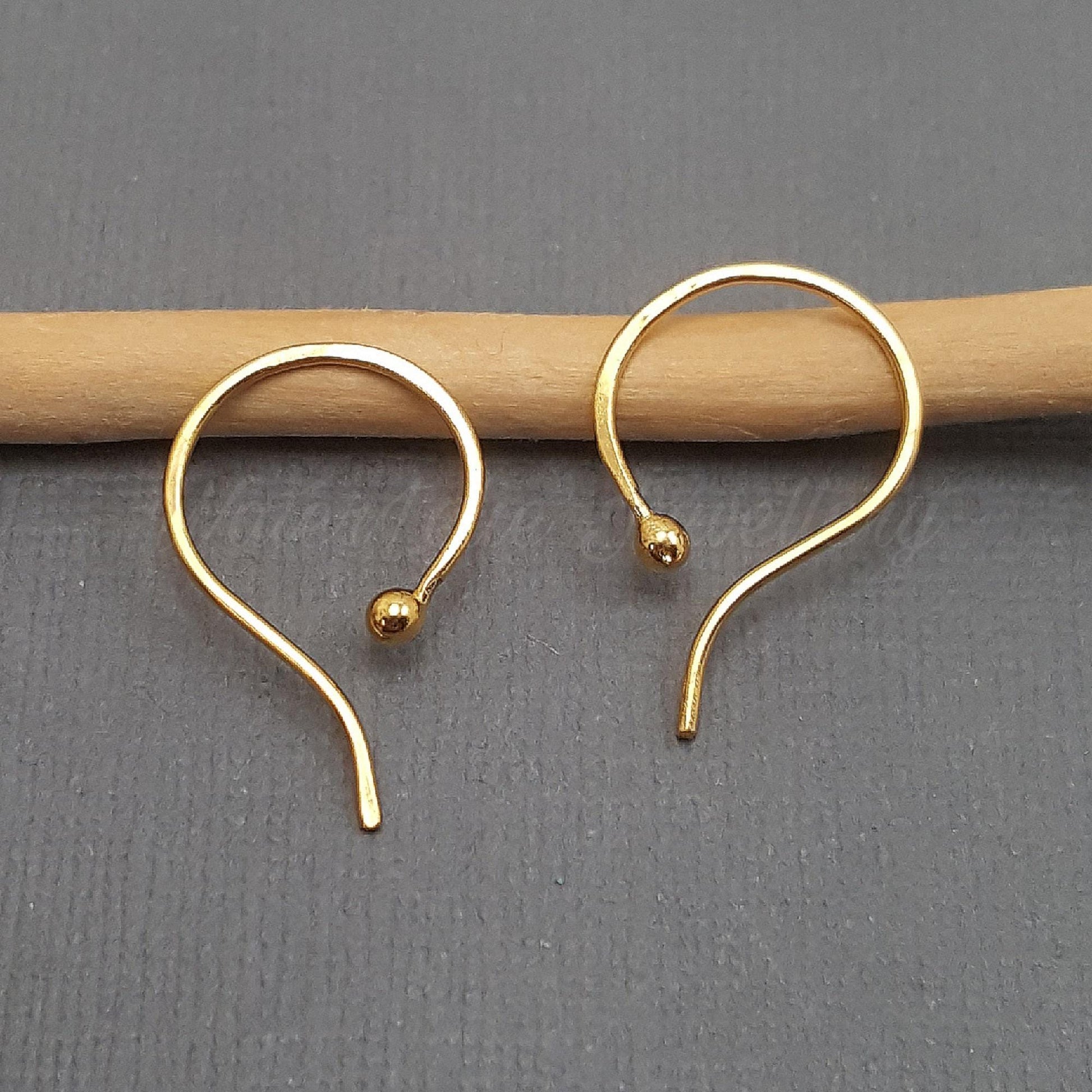 Hand Forged 24K Gold Ball Earrings: Minimalist Hypoallergenic Jewelry