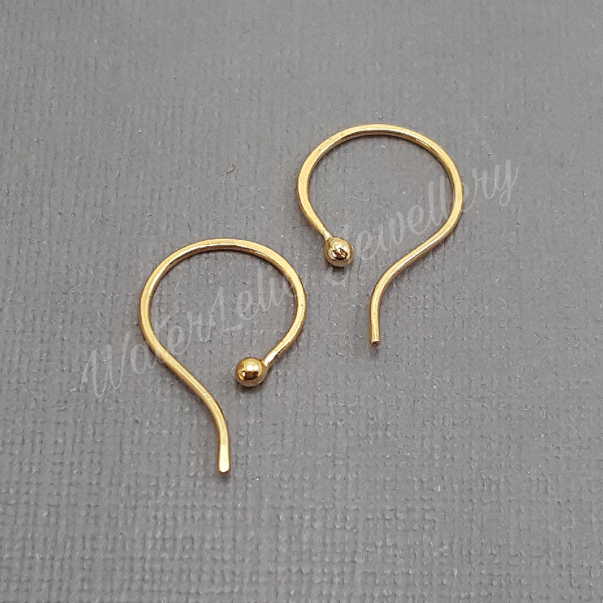 Hand Forged 24K Gold Ball Earrings: Minimalist Hypoallergenic Jewelry