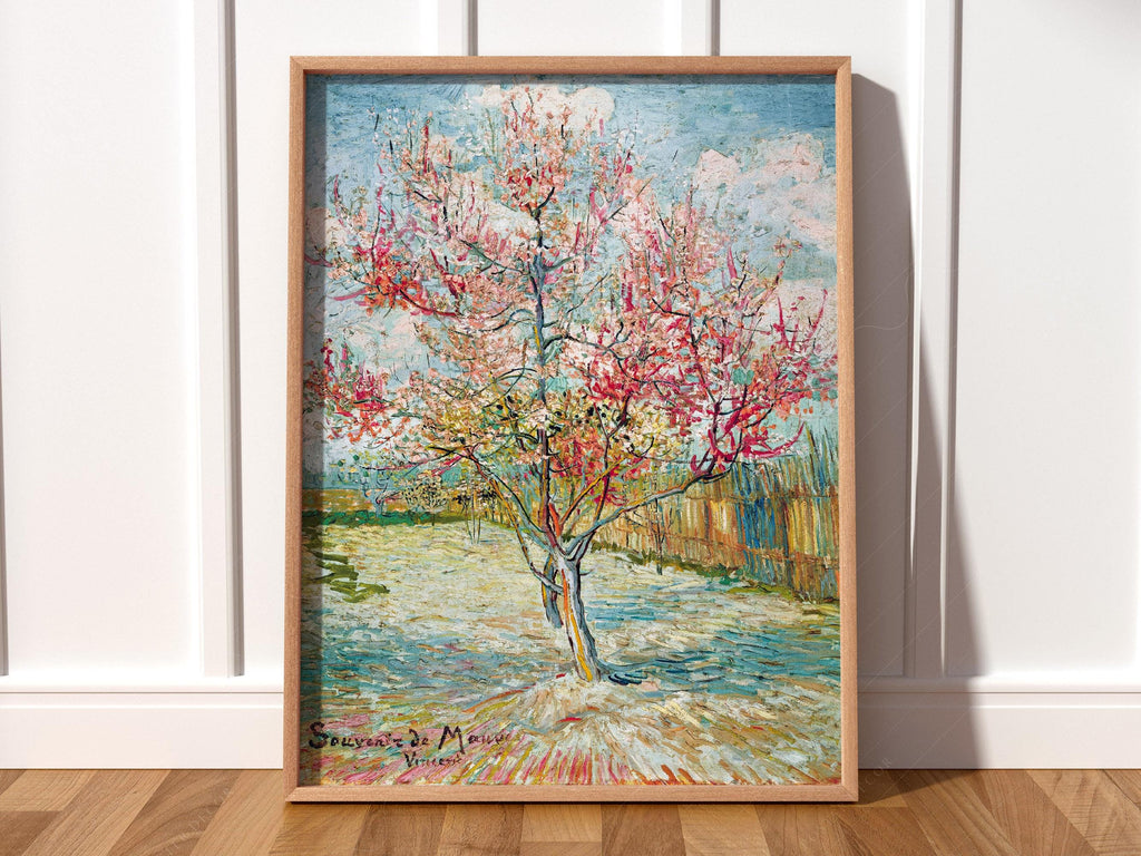 Vincent Van Gogh Pink Peach Trees Art Print – Famous Painting Wall Decor
