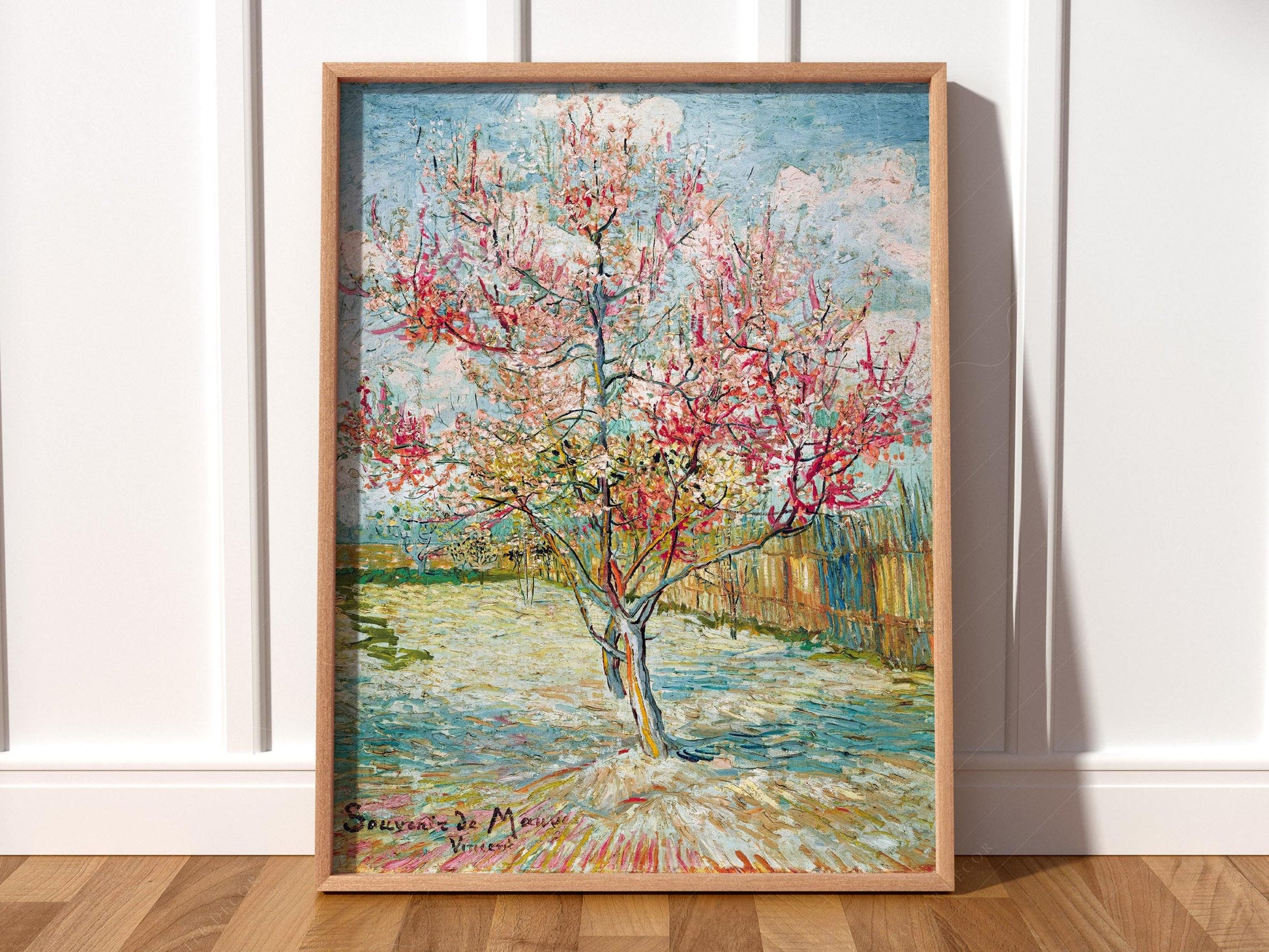 Vincent Van Gogh Pink Peach Trees Art Print – Famous Painting Wall Decor