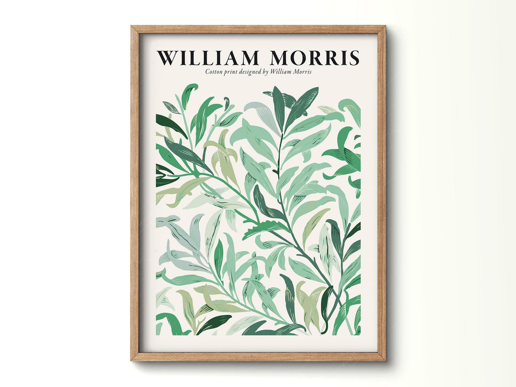 William Morris Green Leaves Cotton Print – Botanical Wall Art Poster