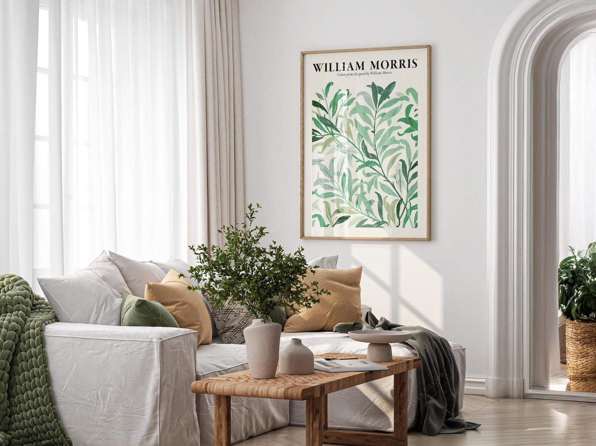 William Morris Green Leaves Cotton Print – Botanical Wall Art Poster