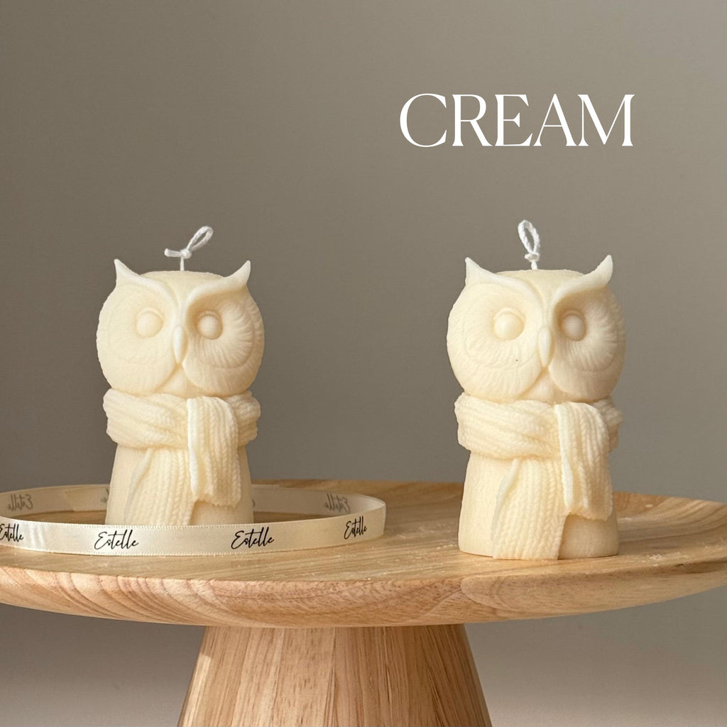 Handmade Owl Soy Candle: Sculptural Art Gift