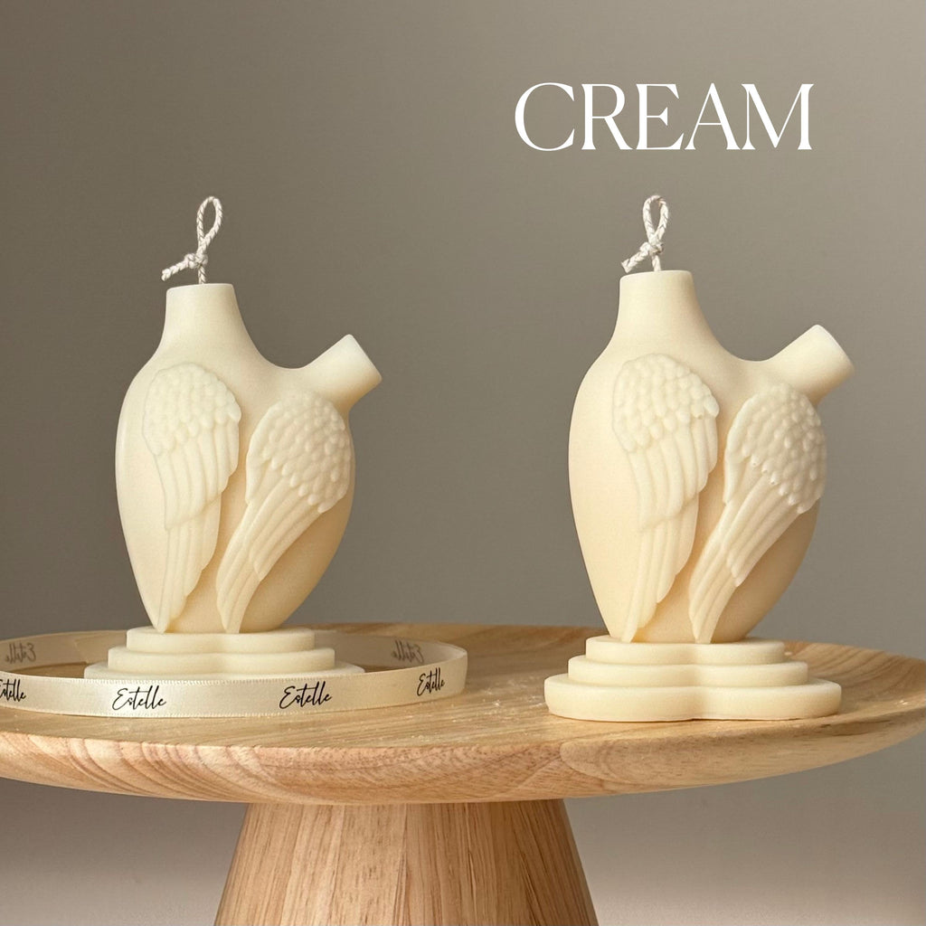Heart With Wings Soy Candle: Hand-Poured Sculptural Art