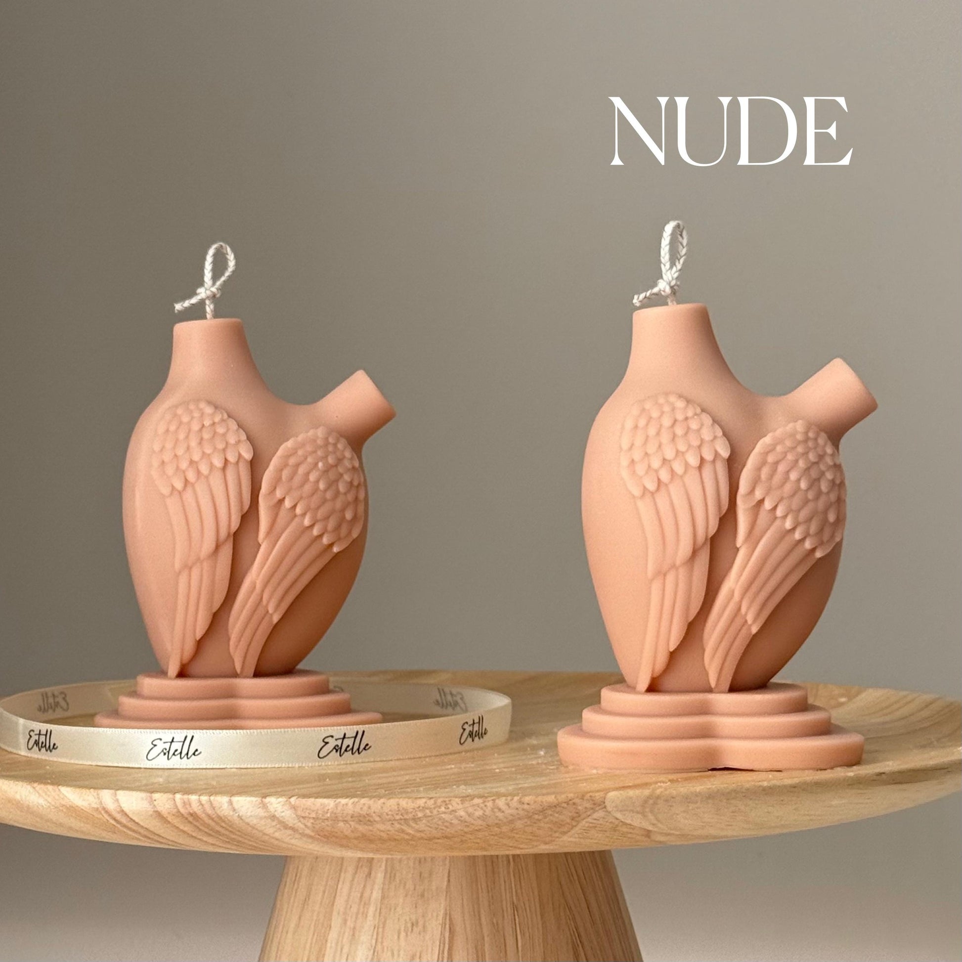 Heart With Wings Soy Candle: Hand-Poured Sculptural Art