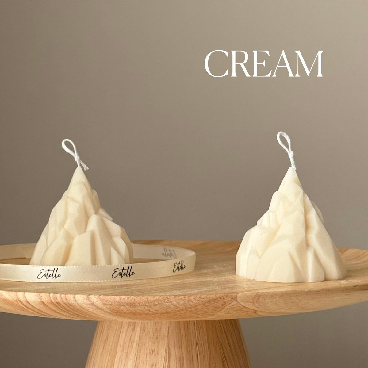 Chandelle montagne en cire de soya coulée à la main : décor sculptural pour la maison