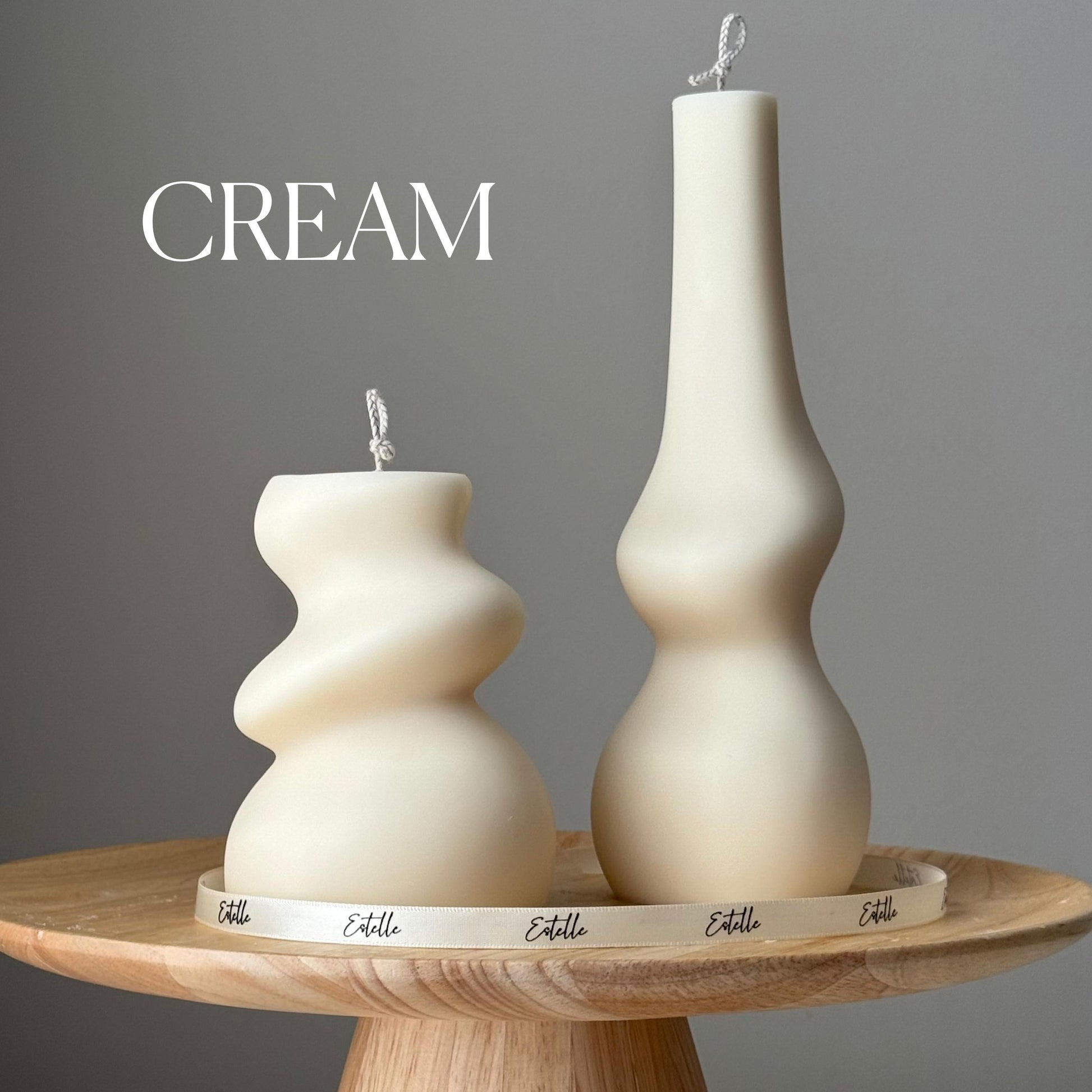 Handmade Irregular Soy Pillar Candle Duo: Sculptural Home Decor