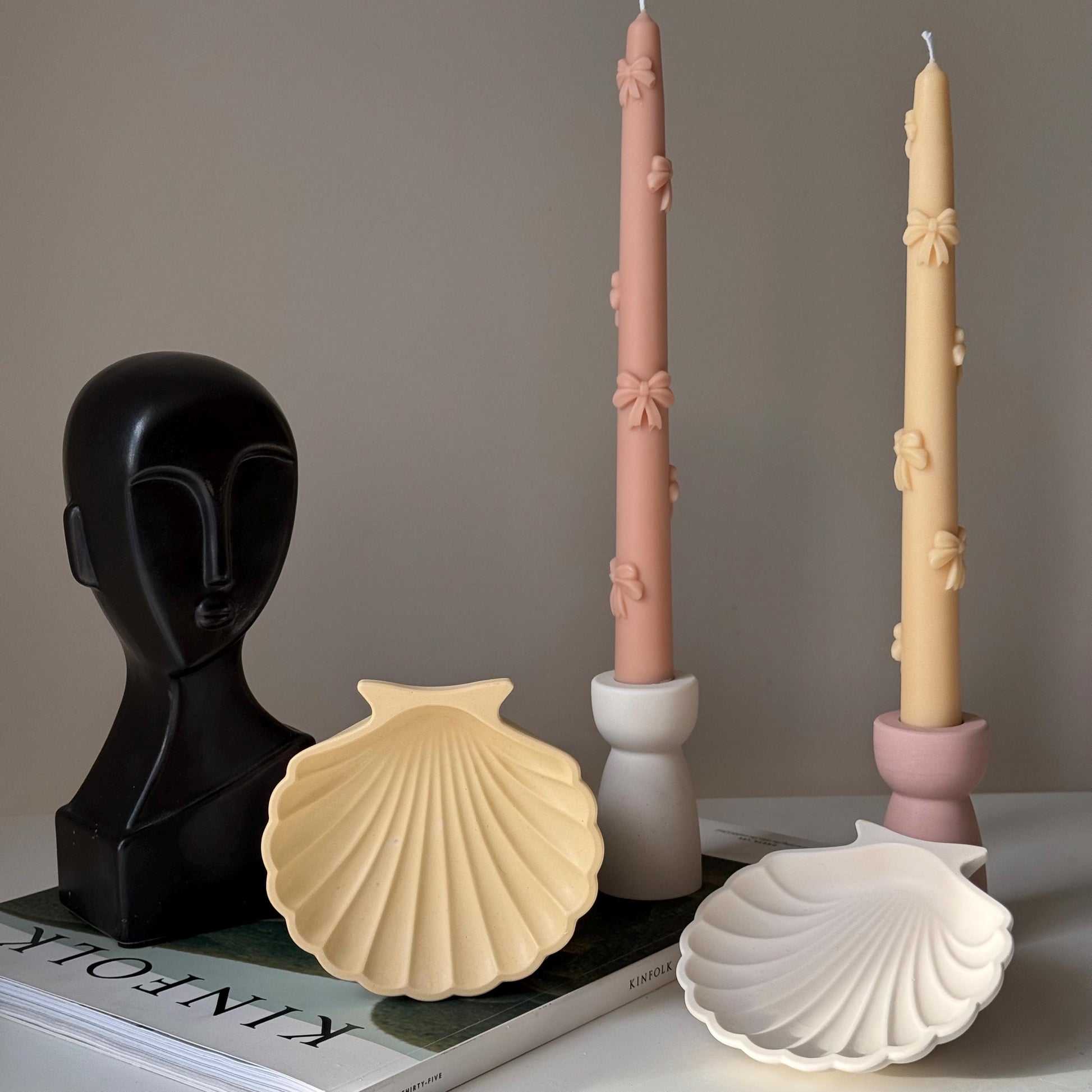 Elegant Jesmonite Shell Tray: Scandi Home Decor