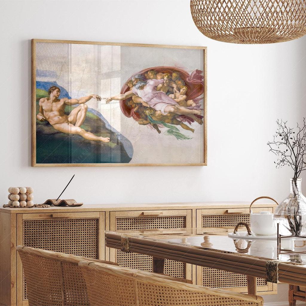 Michelangelo Creation of Adam Print – Renaissance Masterpiece Wall Art