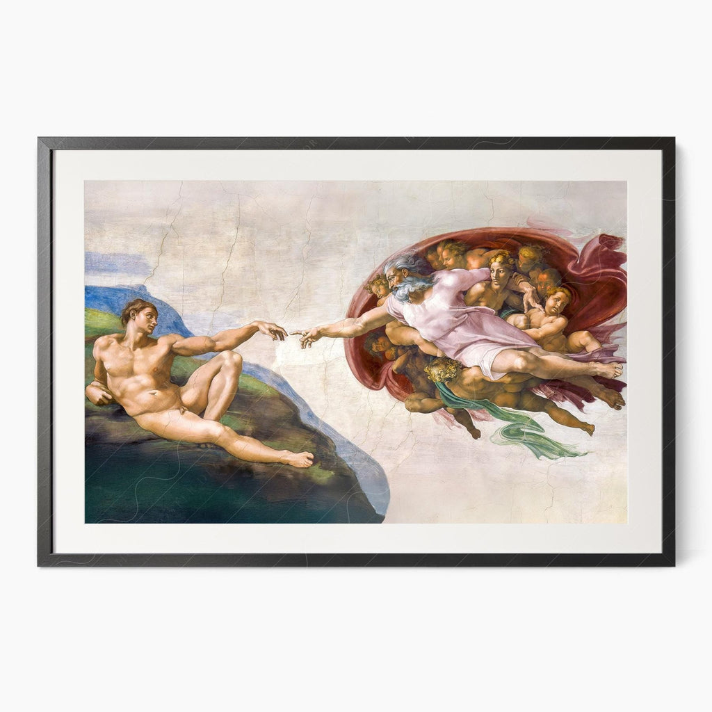 Michelangelo Creation of Adam Print – Renaissance Masterpiece Wall Art