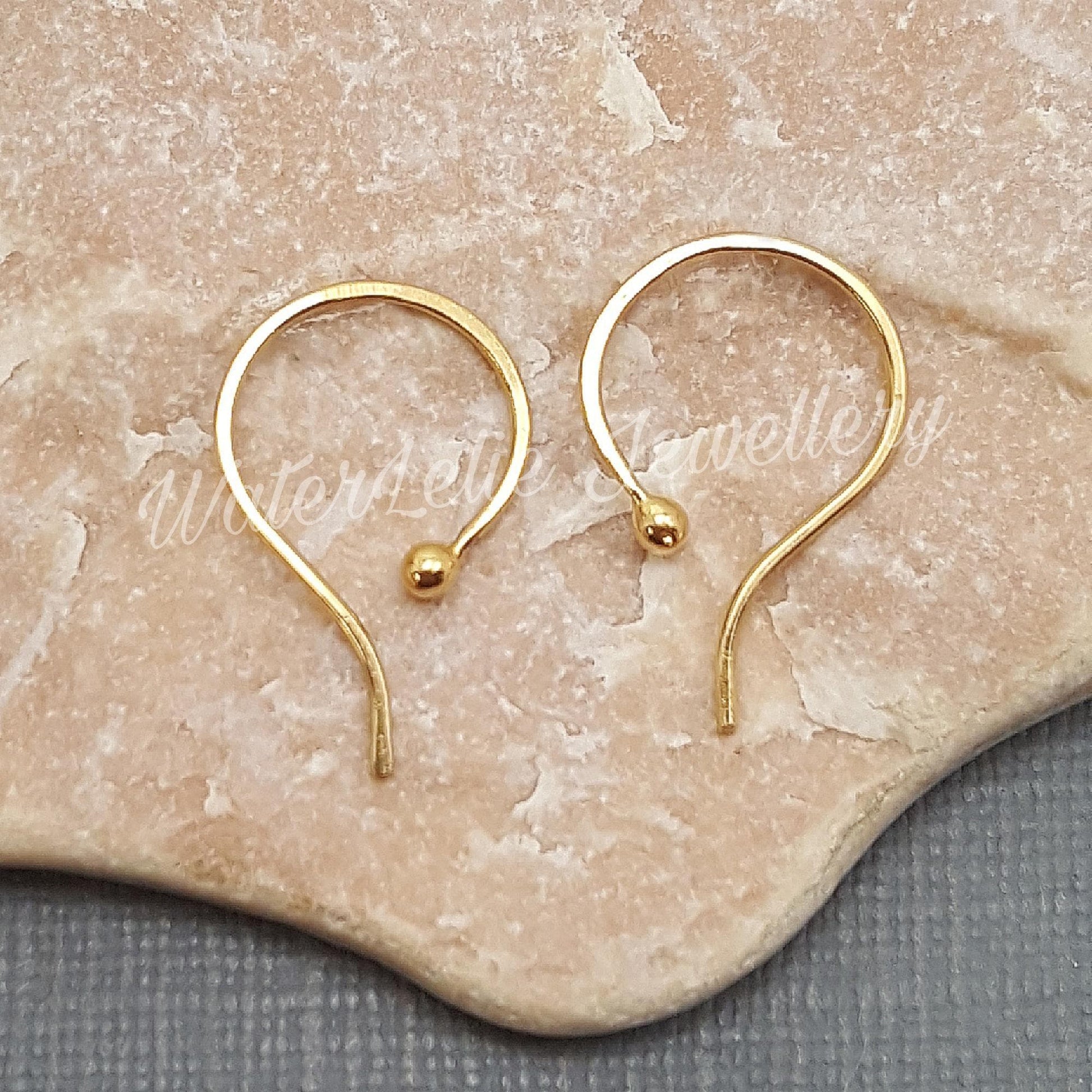 Hand Forged 24K Gold Ball Earrings: Minimalist Hypoallergenic Jewelry