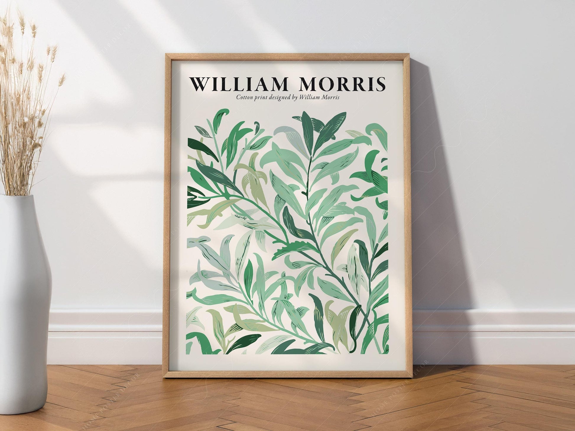 William Morris Green Leaves Cotton Print – Botanical Wall Art Poster