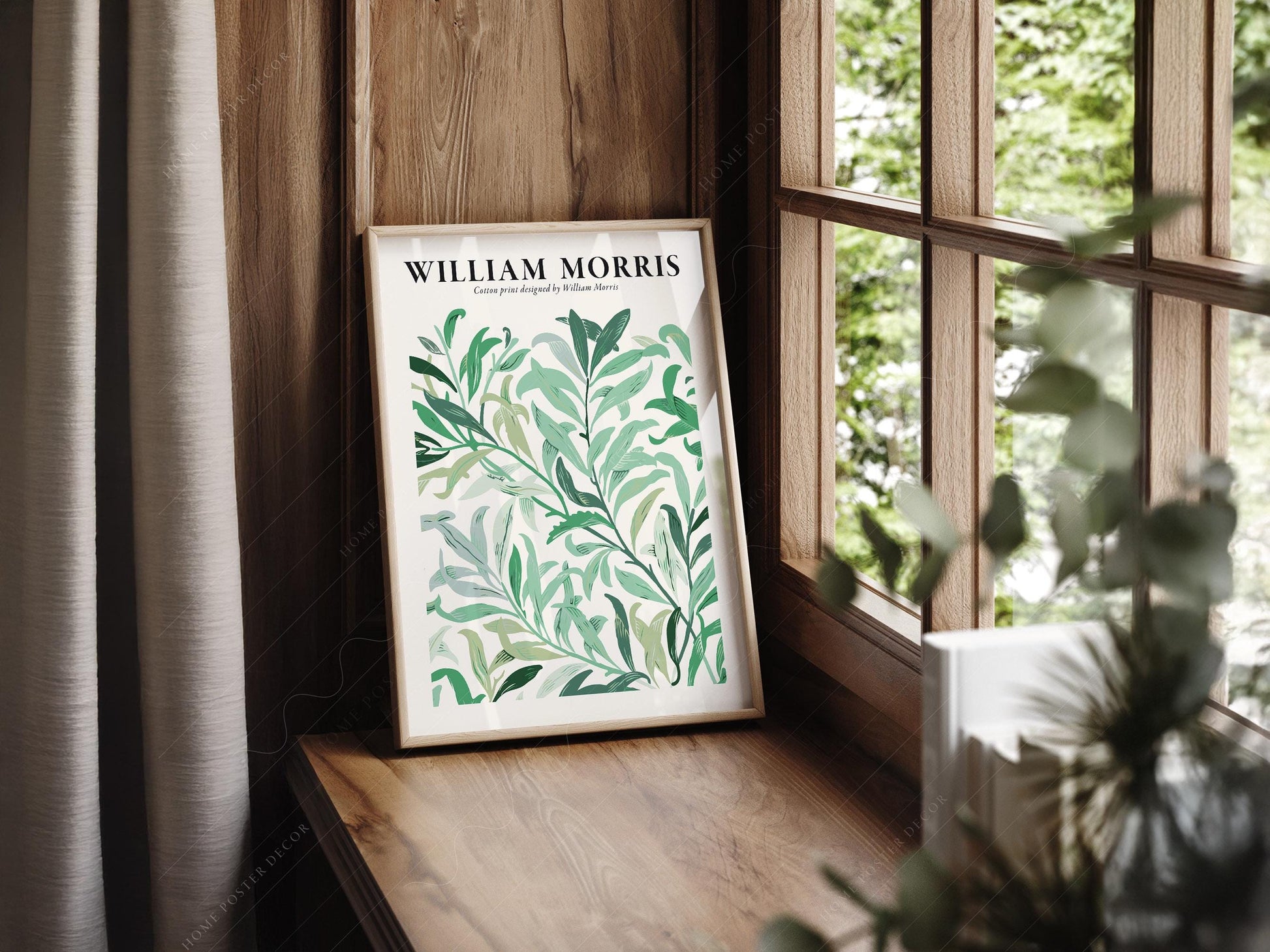 William Morris Green Leaves Cotton Print – Botanical Wall Art Poster