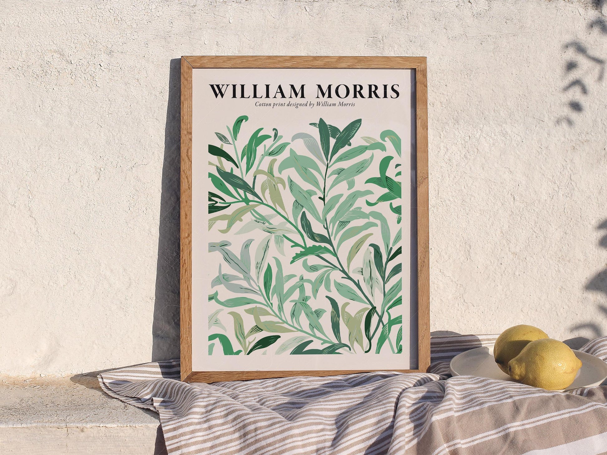 William Morris Green Leaves Cotton Print – Botanical Wall Art Poster