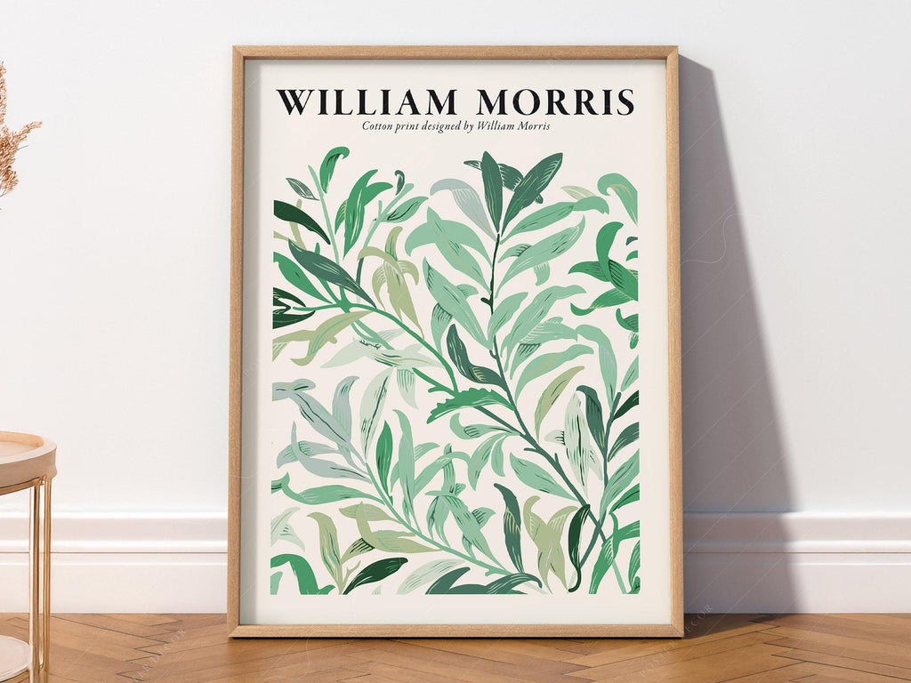 William Morris Green Leaves Cotton Print – Botanical Wall Art Poster