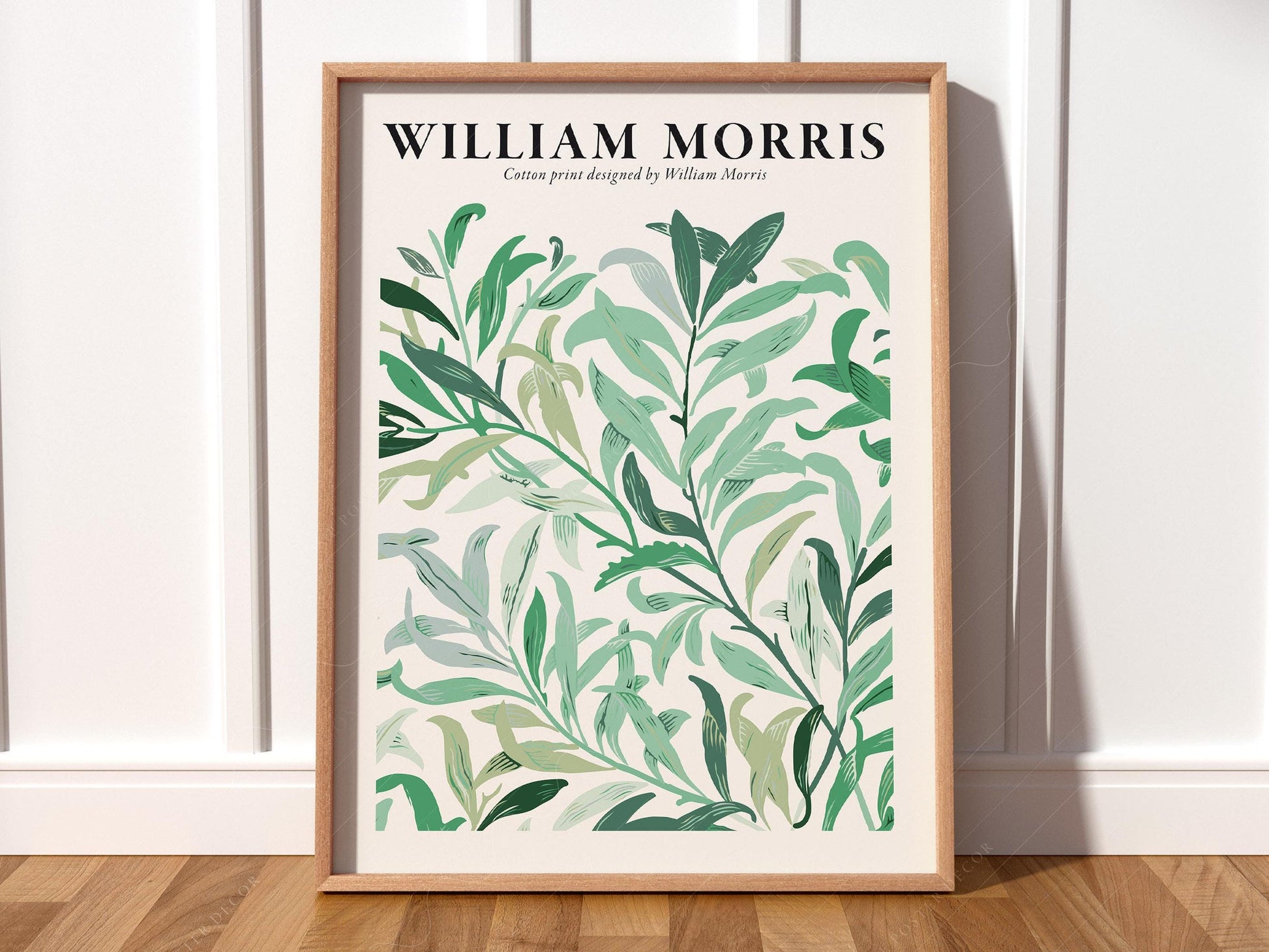 William Morris Green Leaves Cotton Print – Botanical Wall Art Poster