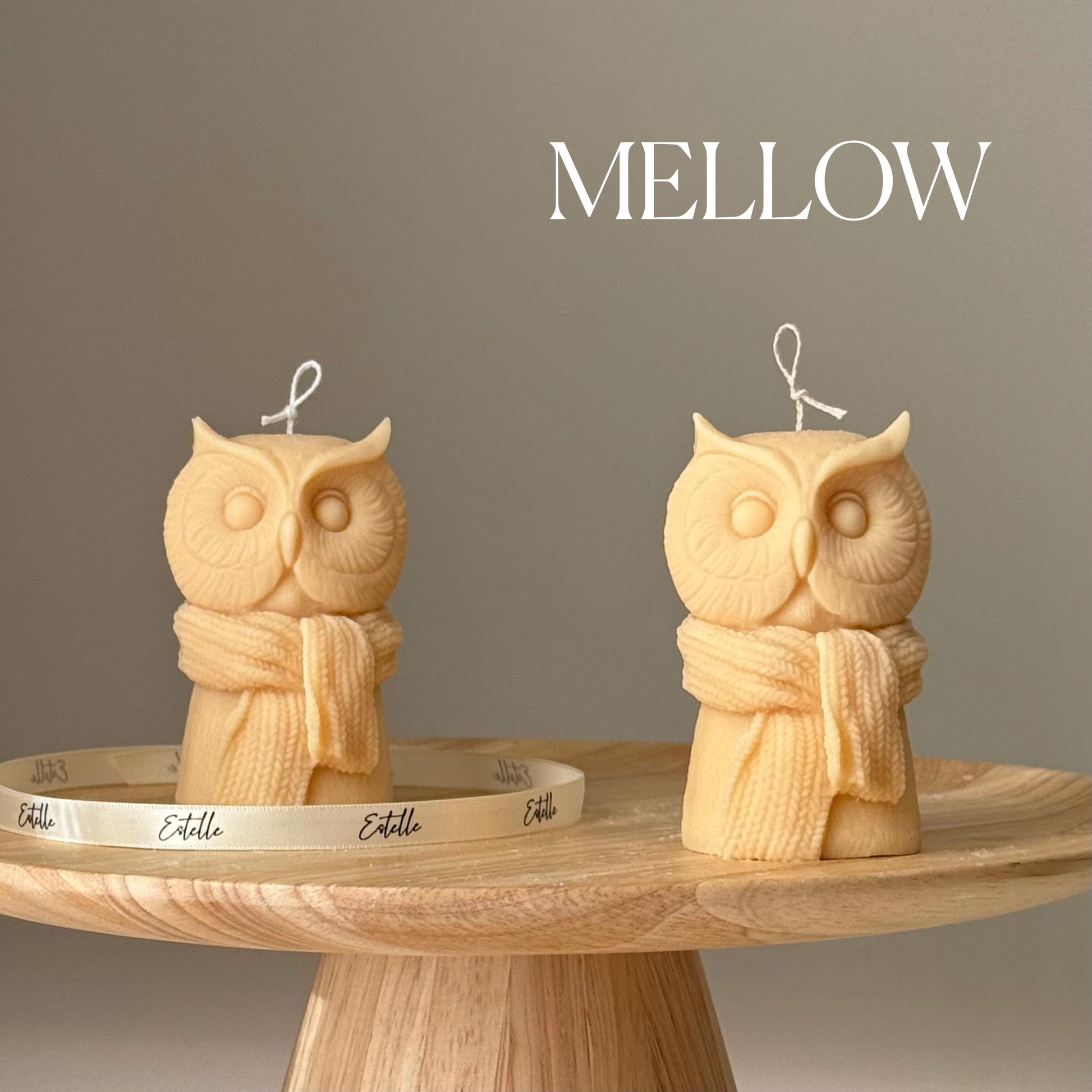 Handmade Owl Soy Candle: Sculptural Art Gift