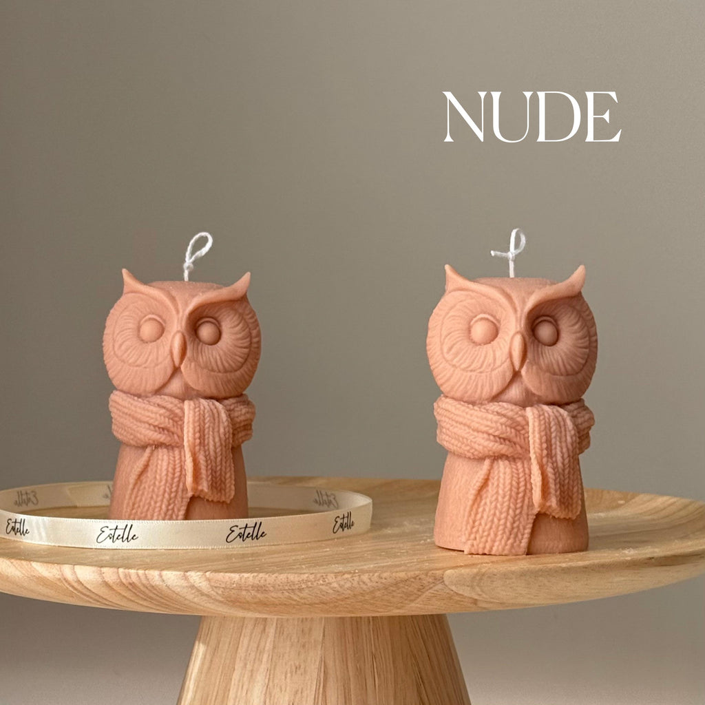 Handmade Owl Soy Candle: Sculptural Art Gift