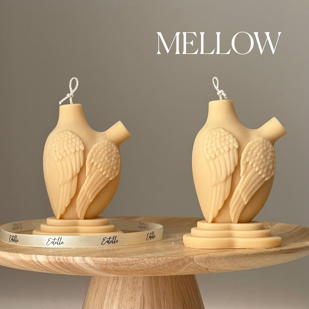 Heart With Wings Soy Candle: Hand-Poured Sculptural Art