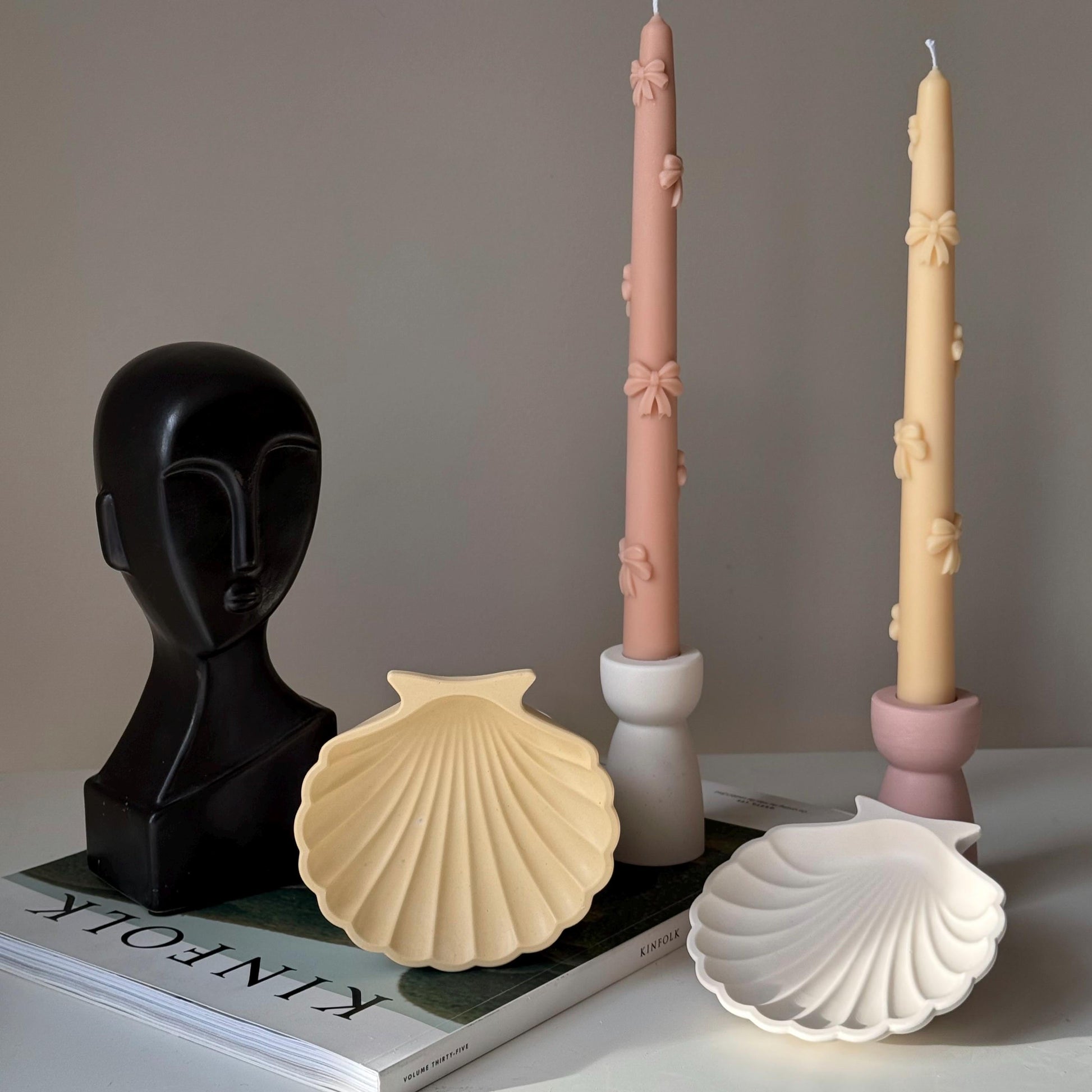Elegant Jesmonite Shell Tray: Scandi Home Decor