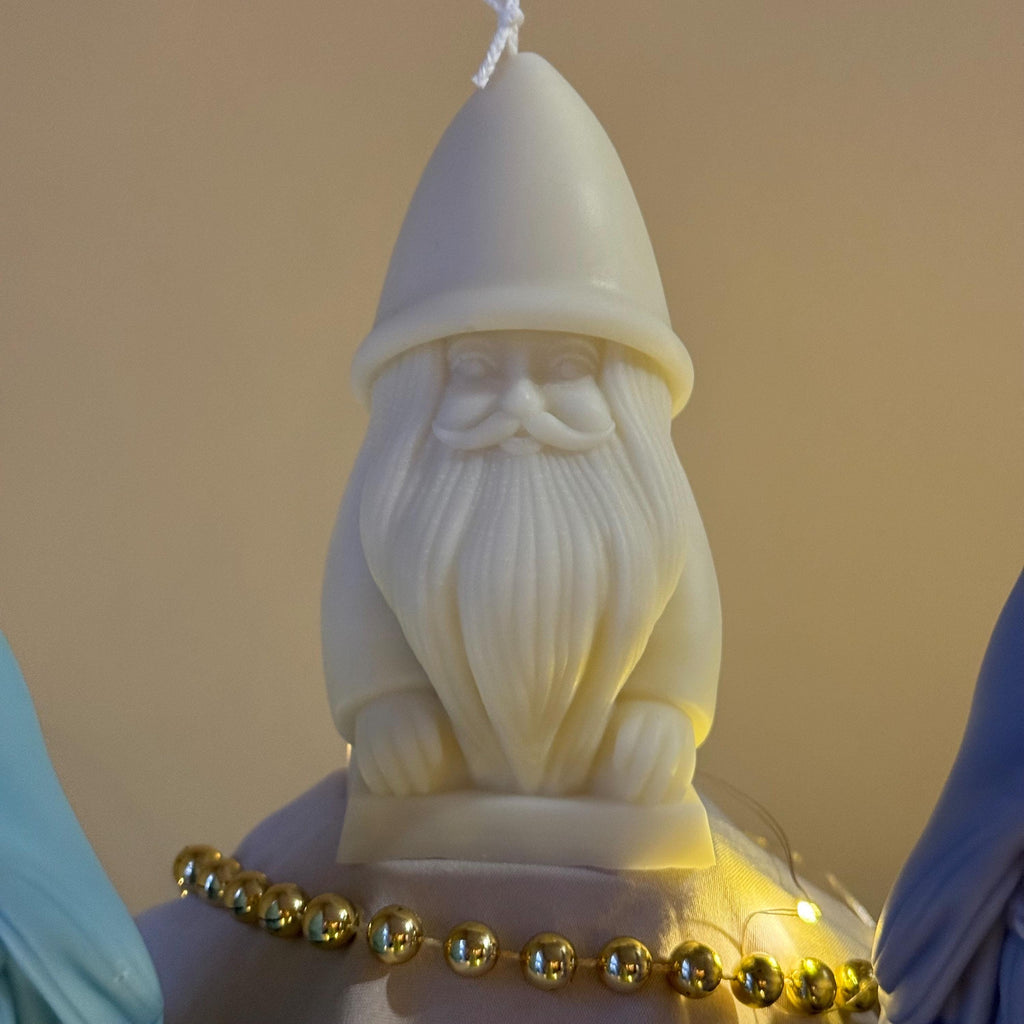 Hand Poured Santa Candle: Christmas Soy Wax Festive Decor