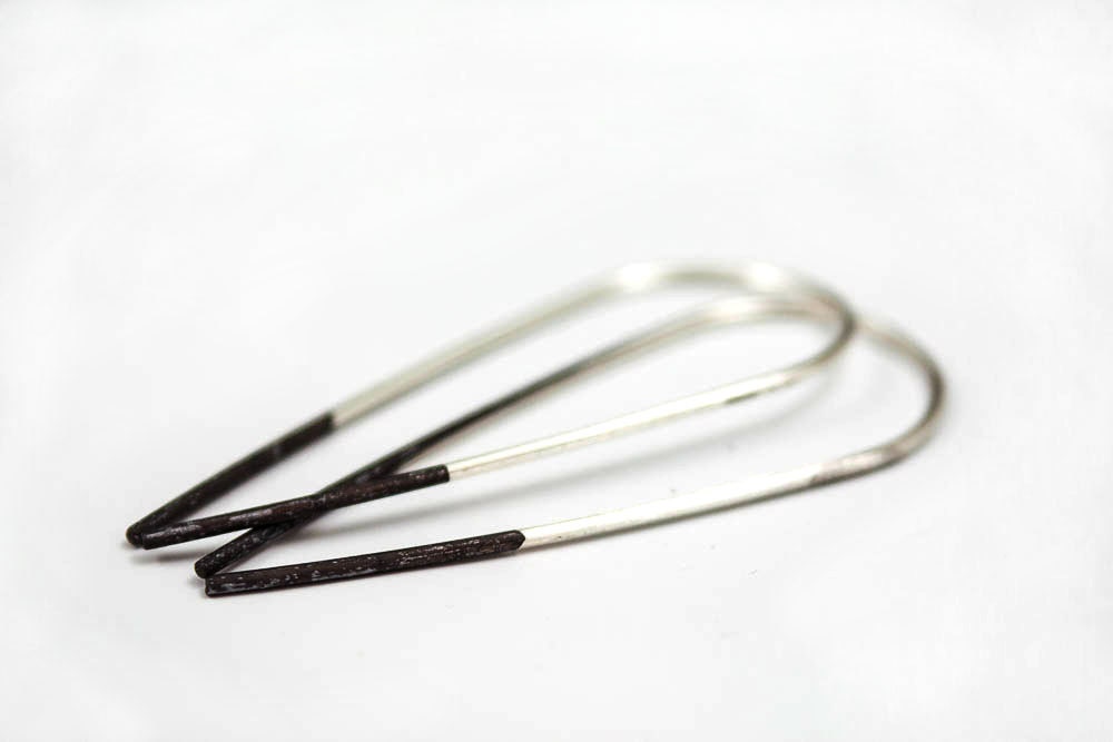 Boucles d'oreilles minimalistes, boucles d'oreilles à enfiler tendance, cadeau pour petite amie, cadeau de Noël, boucles d'oreilles légères, boucles d'oreilles en argent écologique