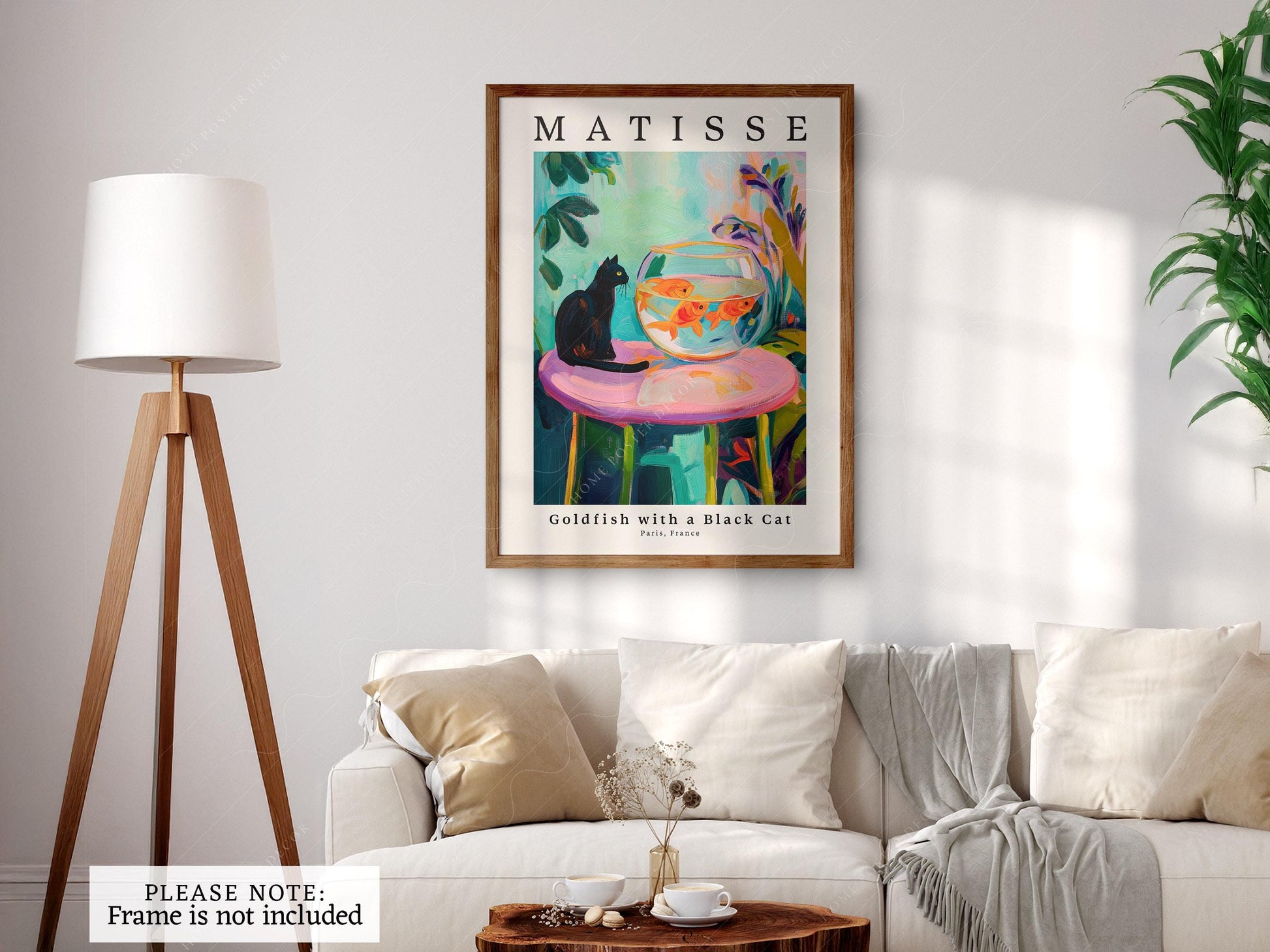 Henri Matisse Goldfish with a Black Cat Print – Colorful Wall Art Poster