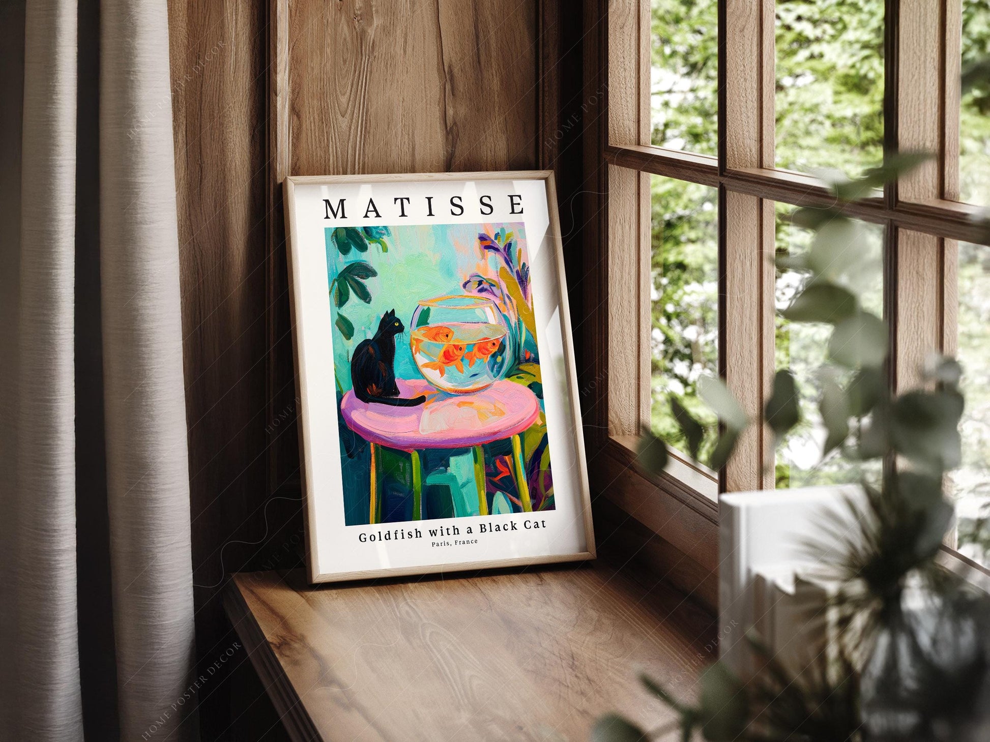 Henri Matisse Goldfish with a Black Cat Print – Colorful Wall Art Poster