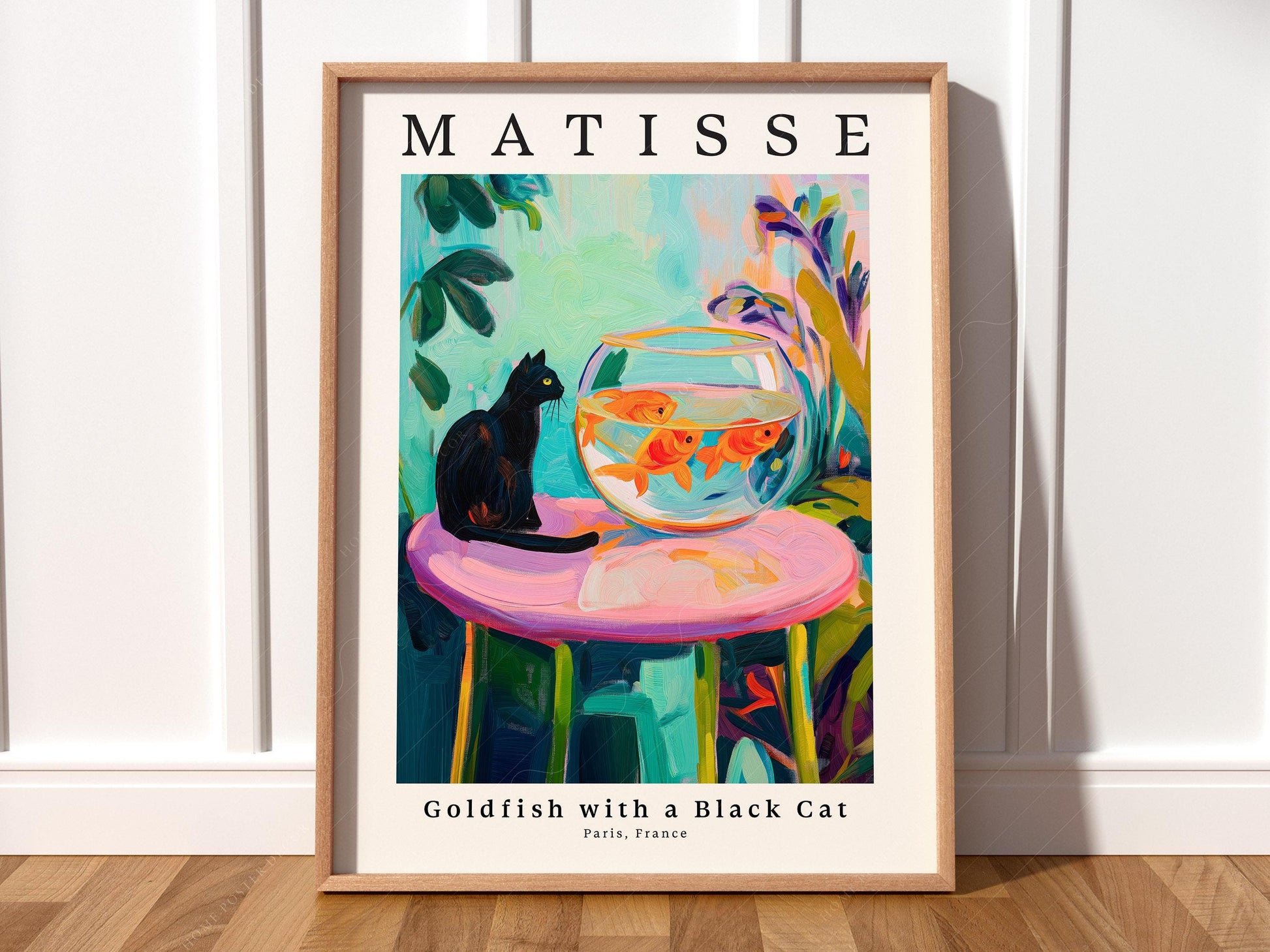 Henri Matisse Goldfish with a Black Cat Print – Colorful Wall Art Poster