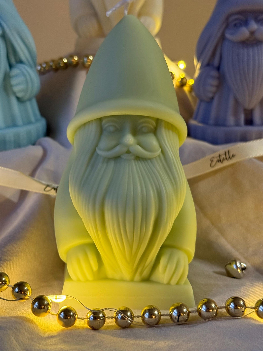 Hand Poured Santa Candle: Christmas Soy Wax Festive Decor