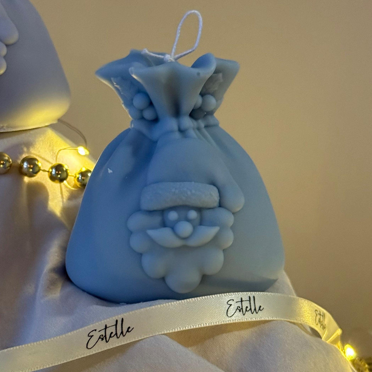 Bougie de soja Sac du Père Noël | Déco de Noël coulée à la main