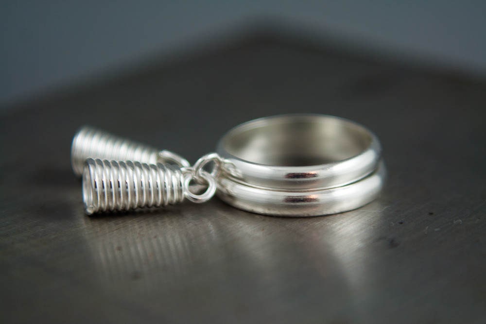 Bague empilable en argent, bague nordique, bague viking, bague à breloques en argent, cadeau pour femme, bague empilable en argent recyclé