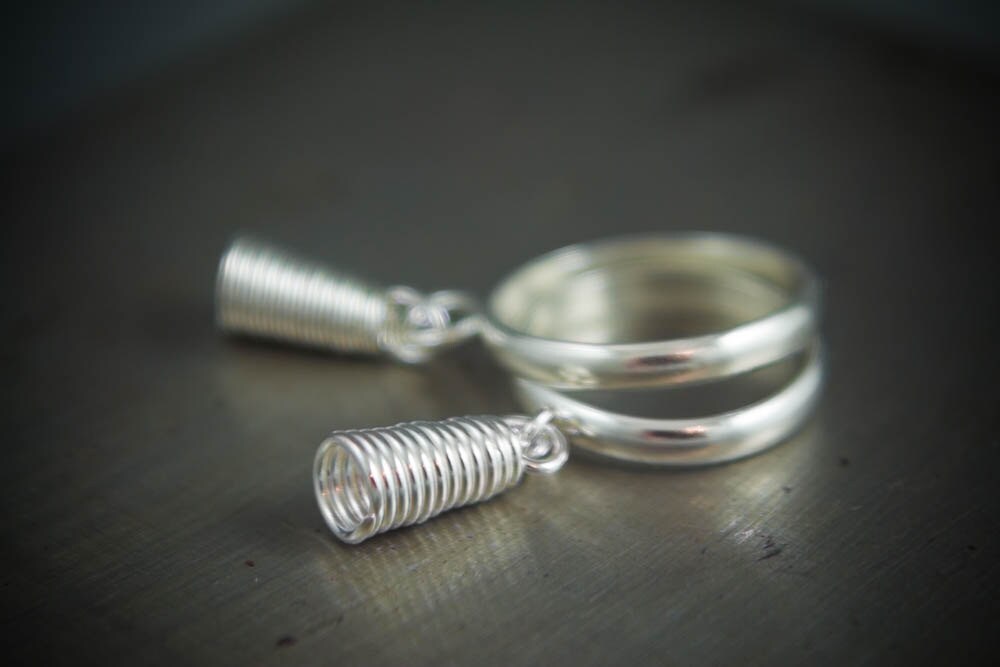 Bague pendante en argent, bague viking, bague à breloques en argent, bague nordique cadeau pour femme, bague empilable en argent recyclé