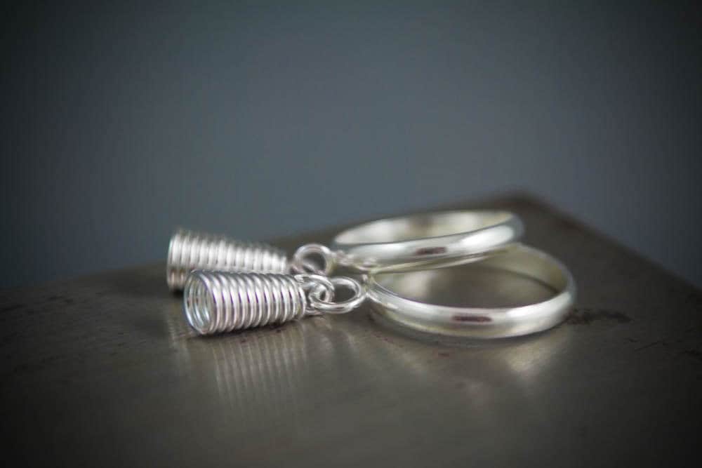 Bague empilable en argent, bague nordique, bague viking, bague à breloques en argent, cadeau pour femme, bague empilable en argent recyclé