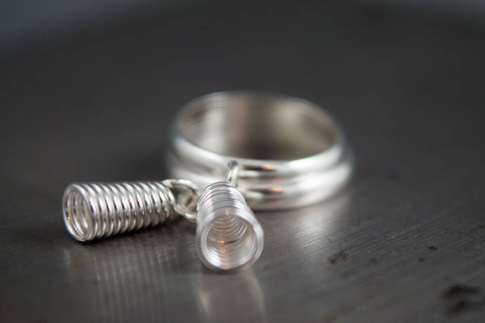 Bague pendante en argent, bague viking, bague à breloques en argent, bague nordique cadeau pour femme, bague empilable en argent recyclé